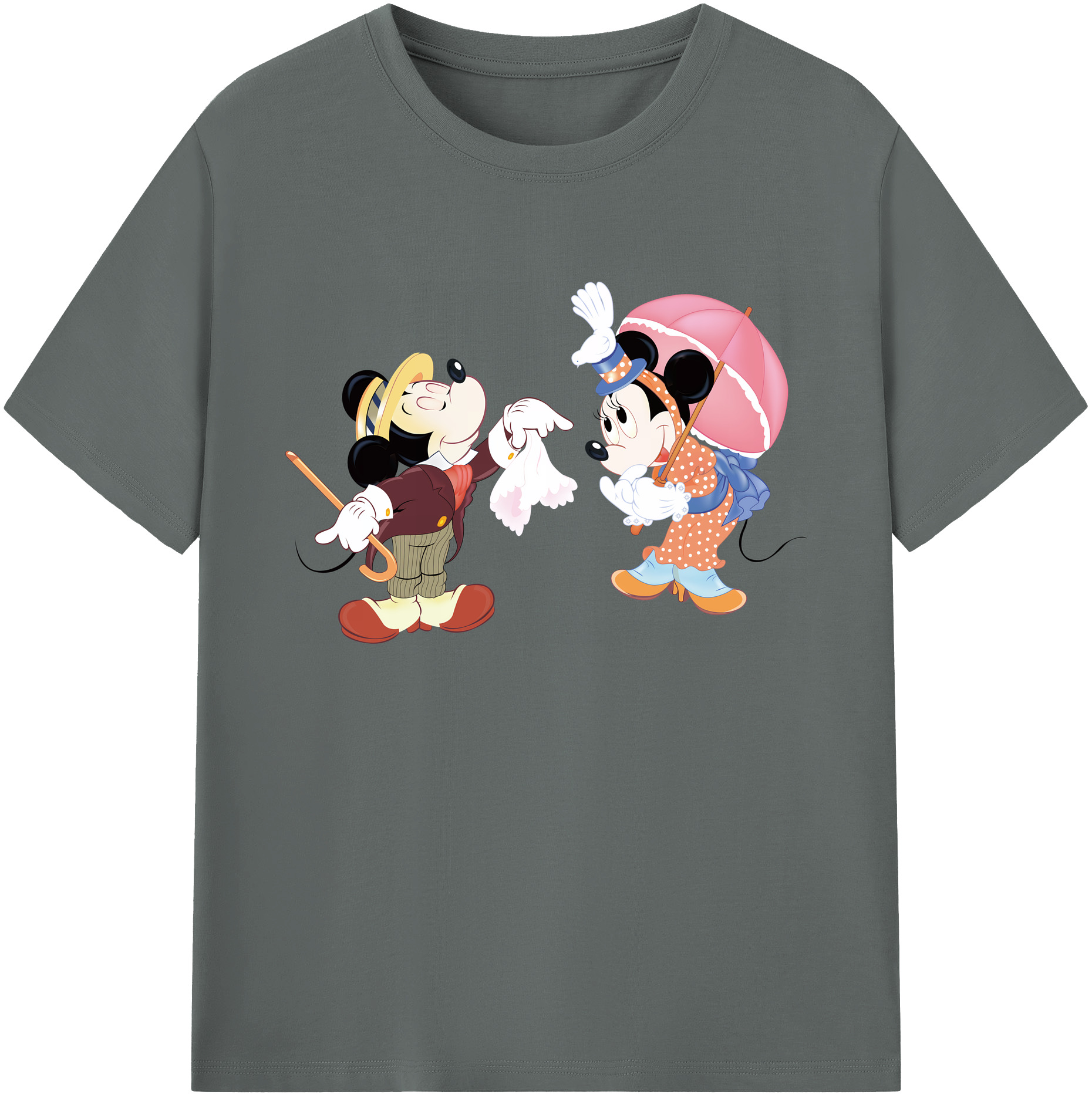 ミッキーマウス Mickey Mouse 綿100％ メンズ半袖Tシャツ｜肌触りやわらか＆通気性